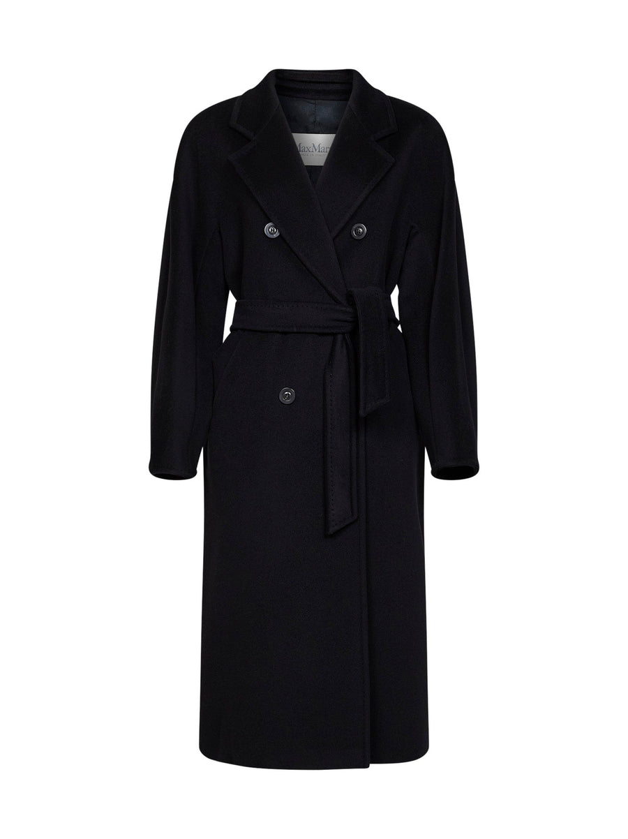 Belted Coat Madame Black Virgin Wool
