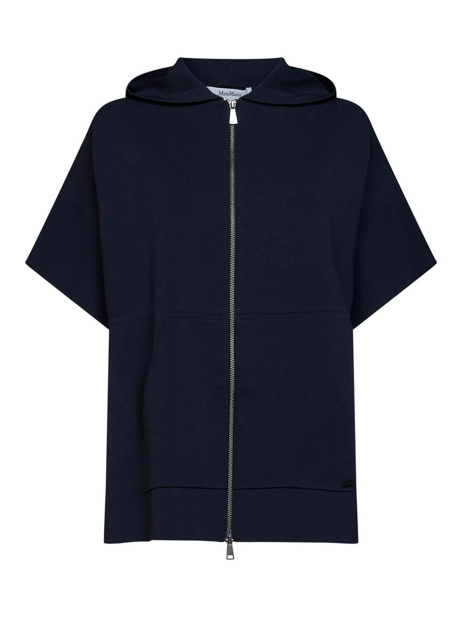 Hooded Cardigan Mxmelogio Navy Blue Viscose Sweatshirts