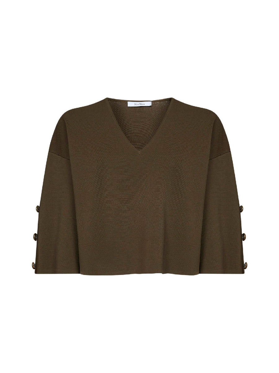 Top Mxmformo Khaki Green Viscose Knitwear