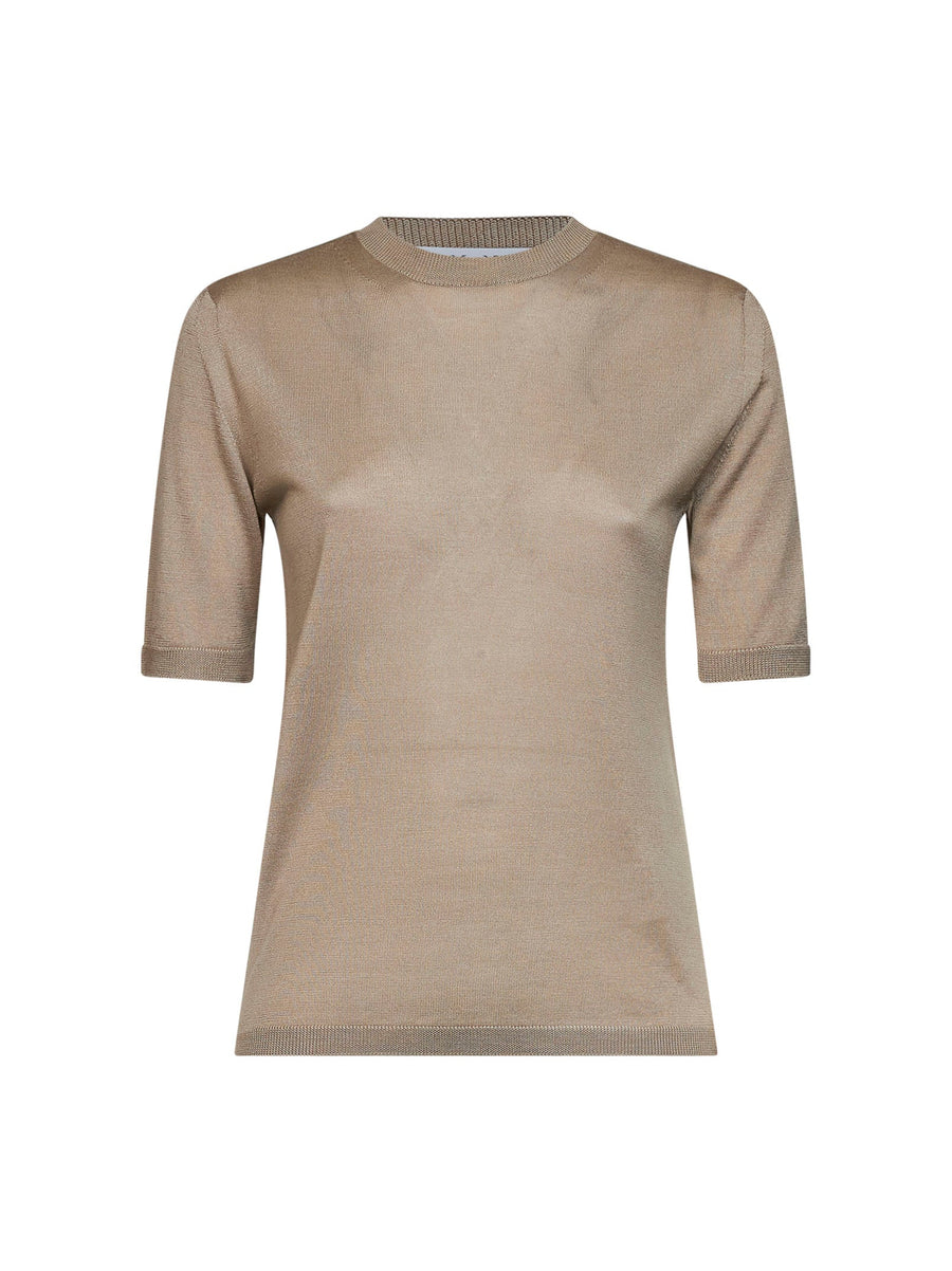 Top Mxmaceti Stone Silk-Cashmere Beige Knitwear