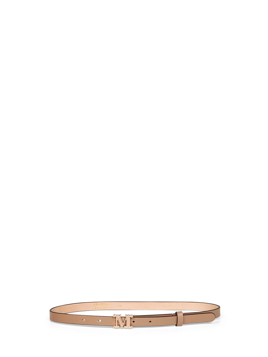 Belt Mgraziata Clay Leather Grey Polyamide