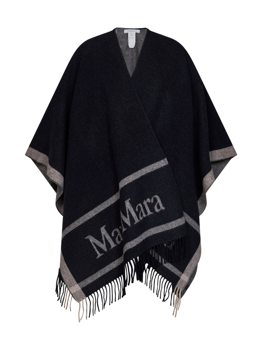 Poncho Hilde Blue Wool Capes