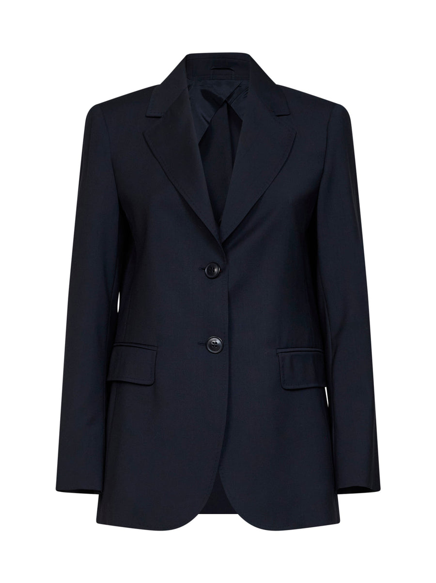 Single-Breasted Blazer Mstassenzi Blue Virgin Wool Jacket