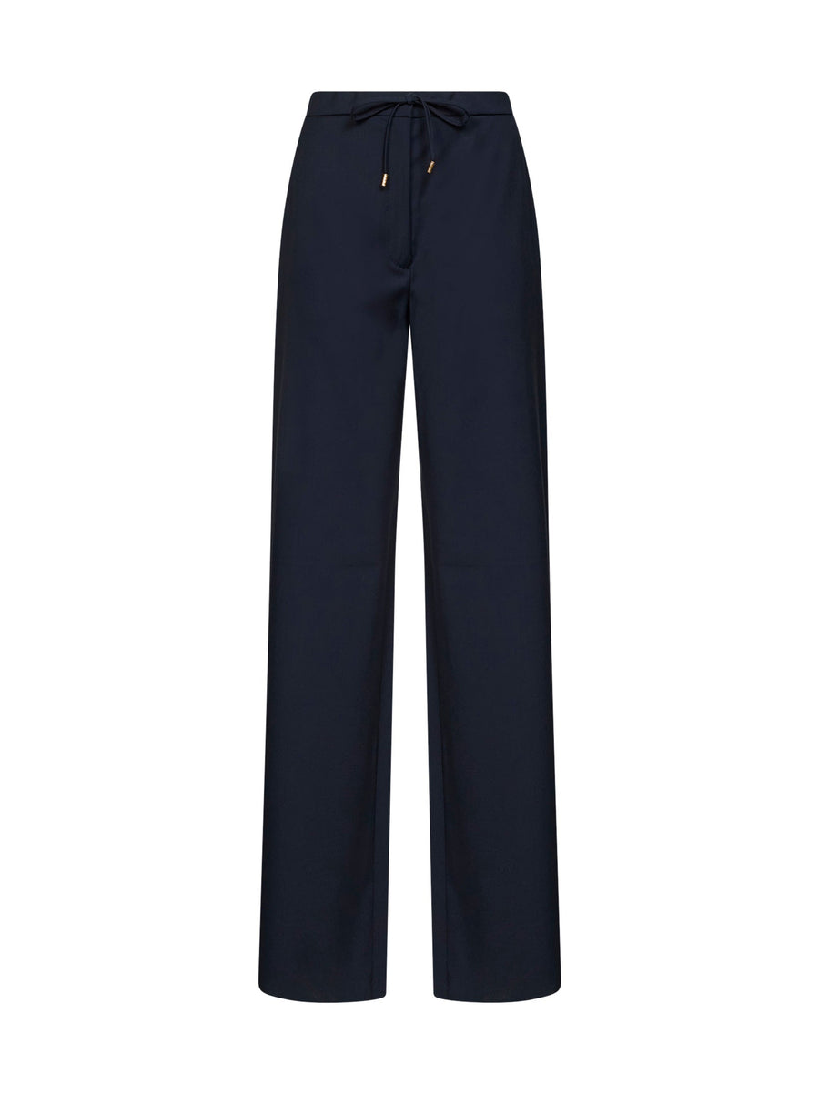 Trousers Mstcrisma Wide-Leg Blue Virgin Wool