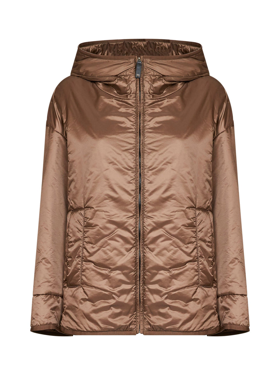 Padded Hooded Jacket Mtccleo Brown Puffer