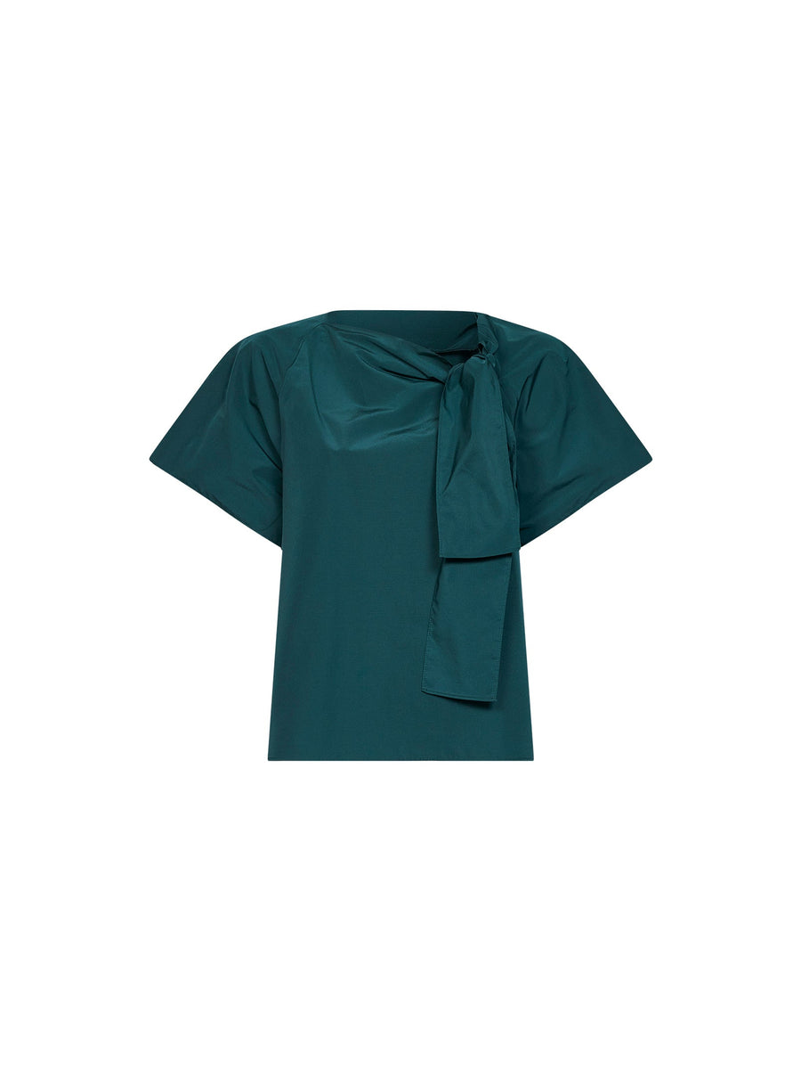 Blouse Wkdrecente Dark Green Taffeta Polyester Shirt