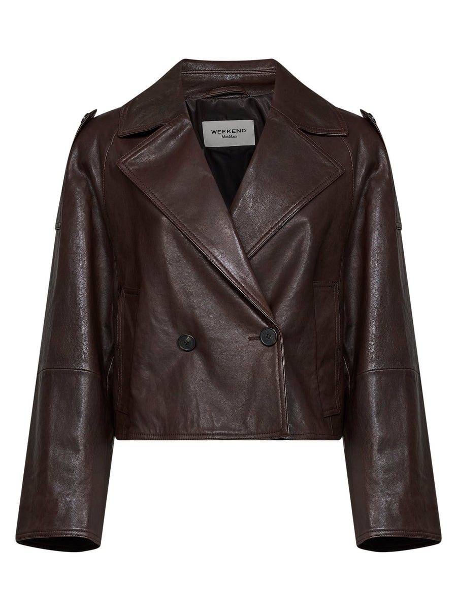 Pea Coat Wkdfelino Chocolate Nappa Leather Brown Jacket