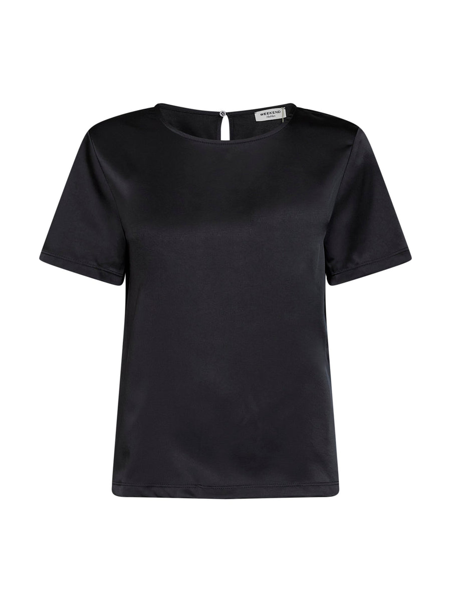 Crewneck T-Shirt Wkdgilbert Black Satin Polyester