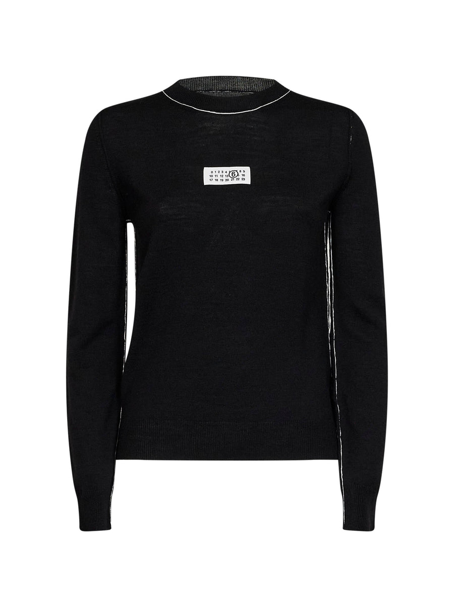 Wool-Blend Sweater Black Virgin Wool
