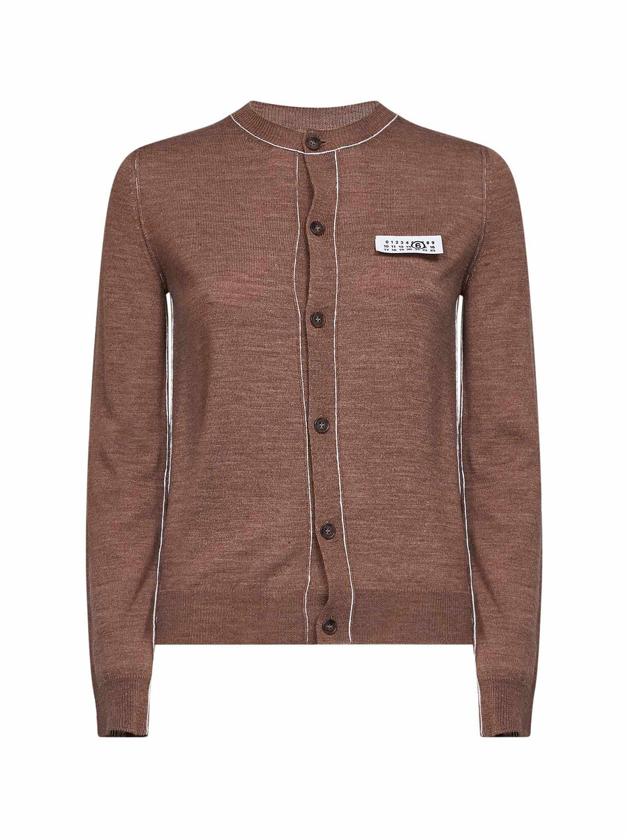 Cardigan Light Brown Wool Blend Virgin Cardigans