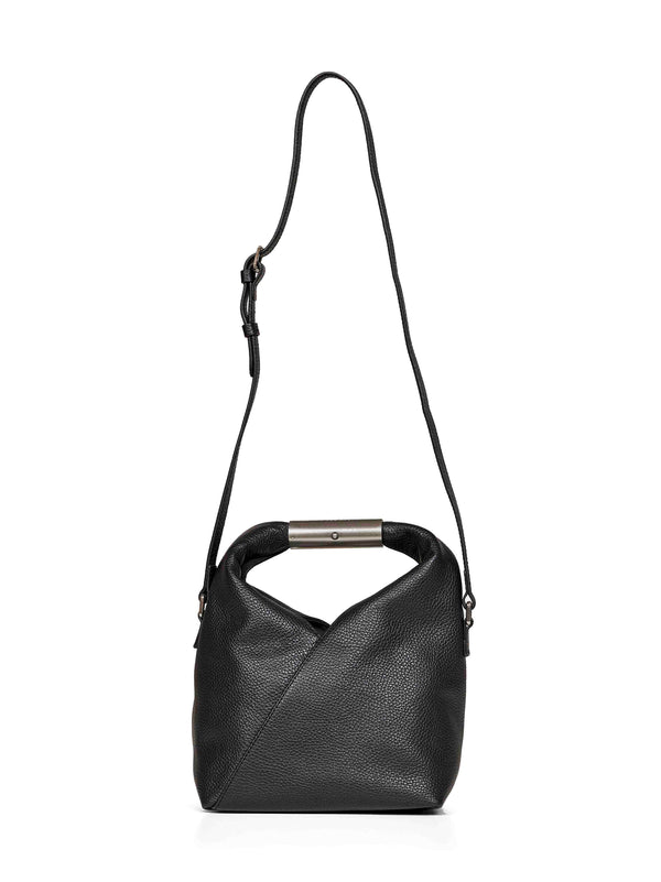 Small Crossbody Bag With Jewel Handle — Black Calf Leather Handbags