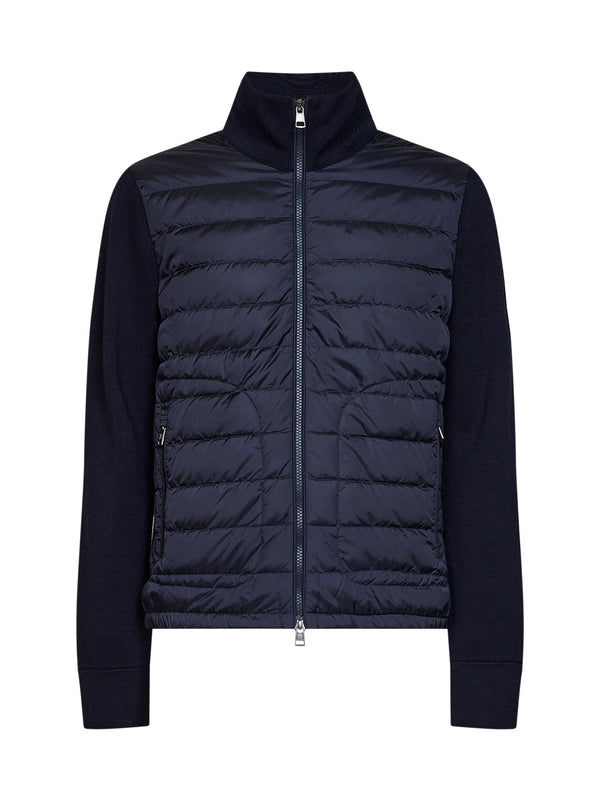 Cardigan Padded Zip-Up Blue Polyamide & Down Jackets