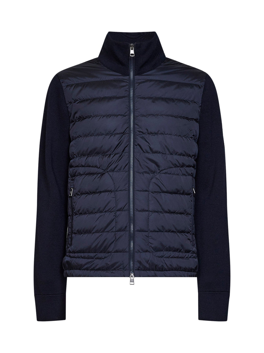 Cardigan Padded Zip-Up Blue Polyamide & Down Jackets