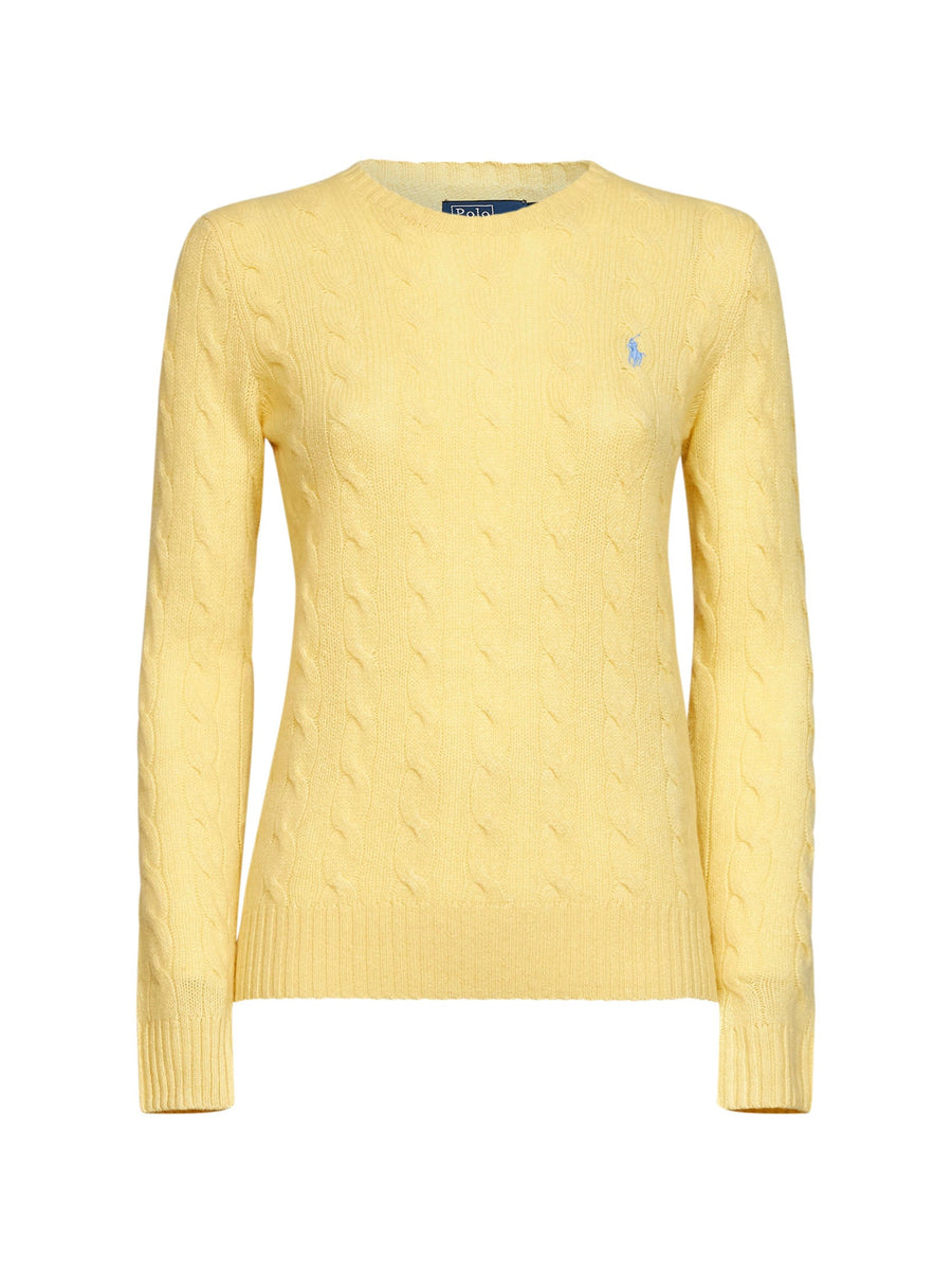 Cable-Knit Wool And Cashmere Sweater Yellow