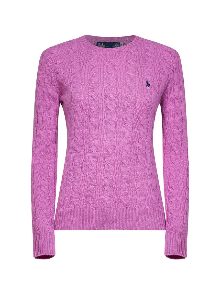 Cable-Knit Sweater Wool-Cashmere Purple