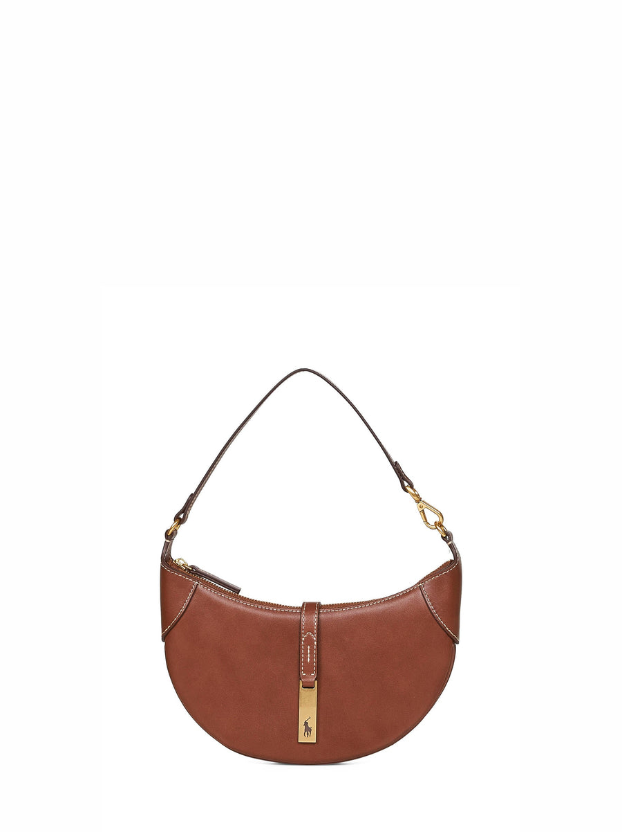 Mini Calf Leather Shoulder Bag Brown