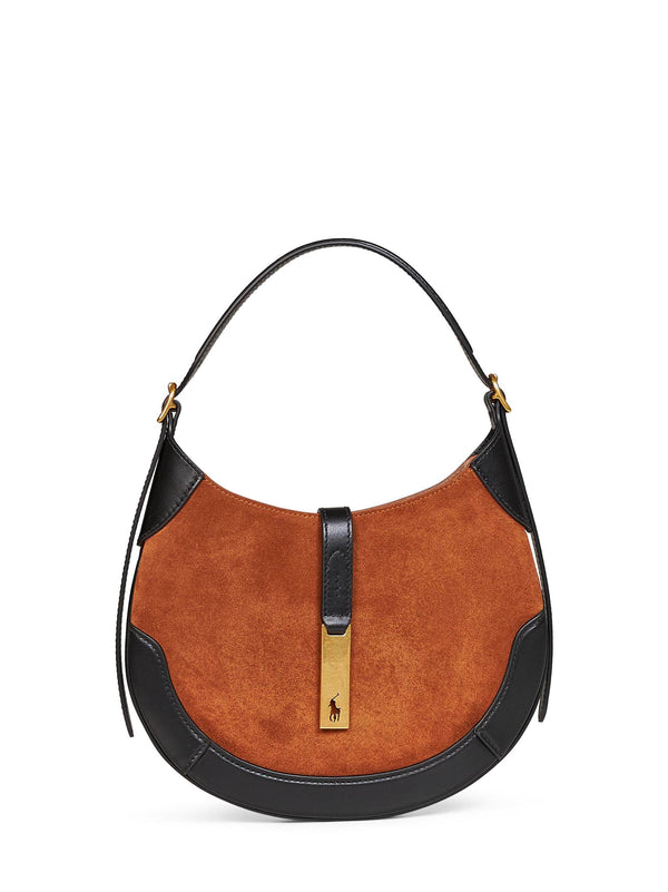 Shoulder Hobo Bag Toffee-Black Brown Calf Leather