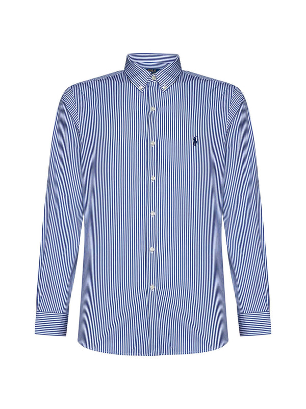 Poplin Shirt Light Blue Stripe Cotton / Elastane