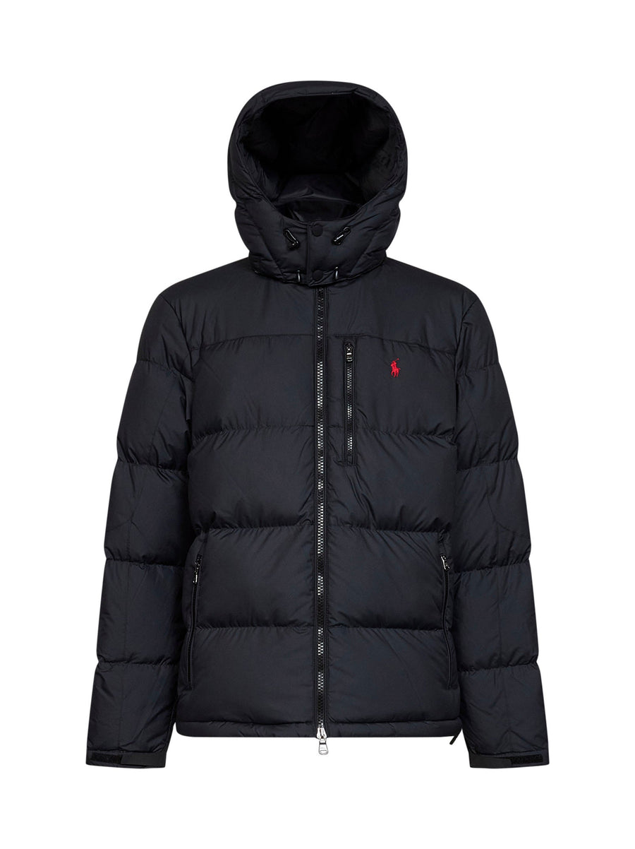 Hooded Down Jacket The Gorham Black Recycled Polyester Padded &