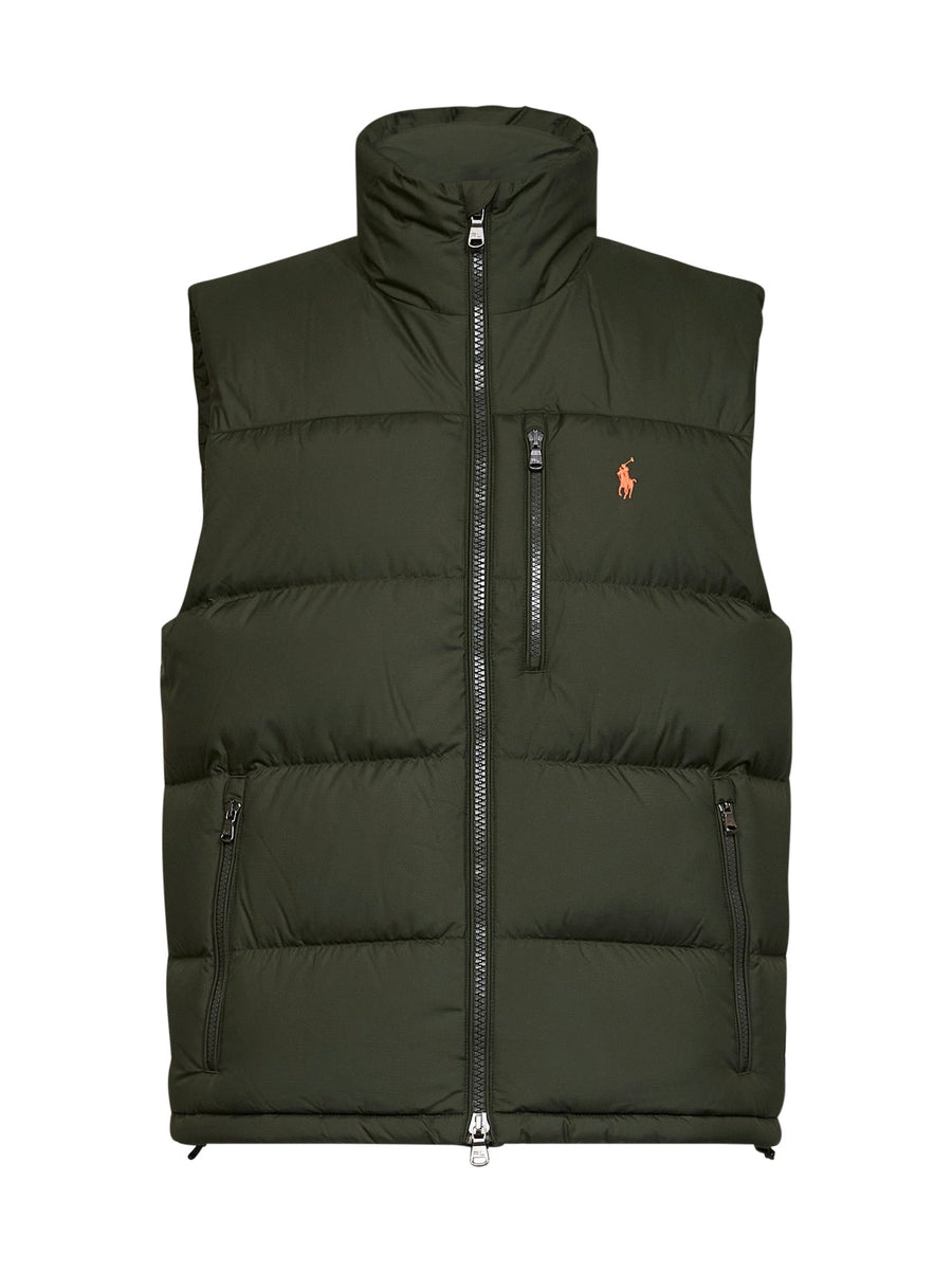 Padded Vest The Gorham Olive Green Recycled Polyester & Down Jackets