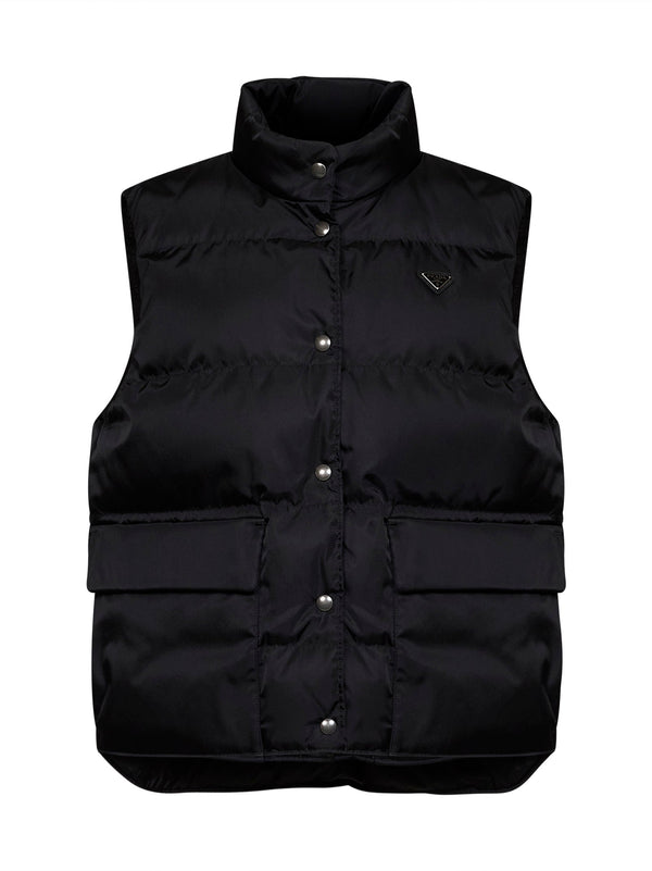 Padded Vest Re-Nylon Black Recycled Polyamide Puffer Jackets