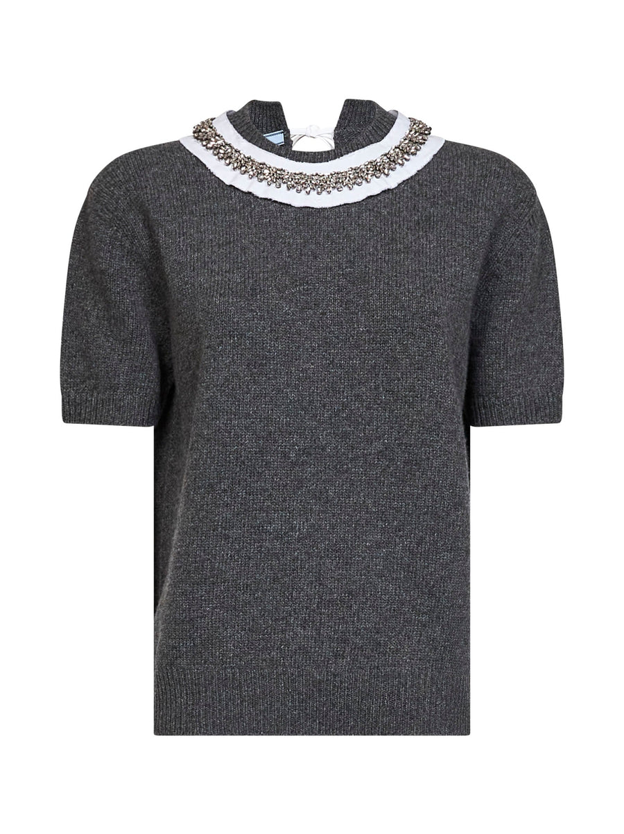 Wool Knit Sweater Slate Grey
