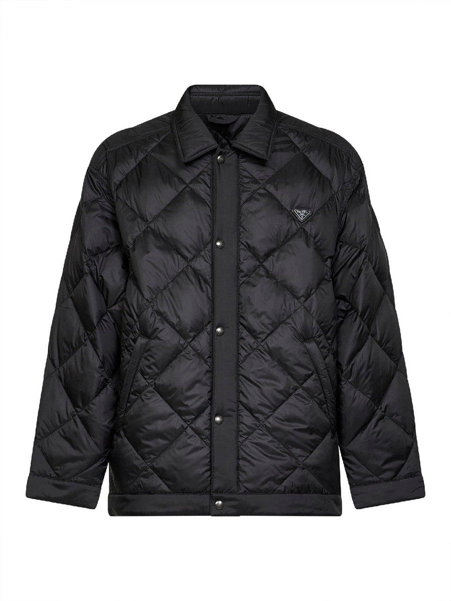 Quilted Down Jacket Re-Nylon Black Recycled Polyester Padded &