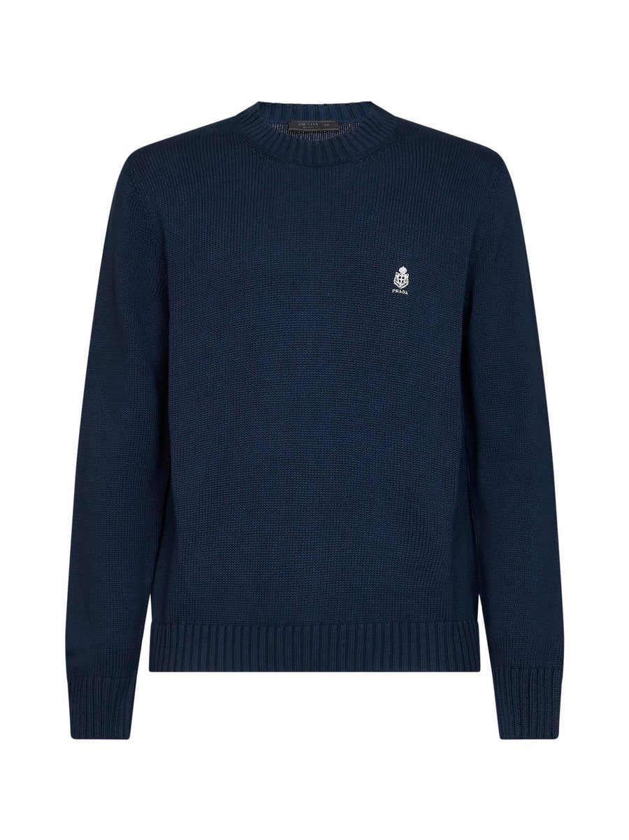 Cotton Crewneck Sweater Blue