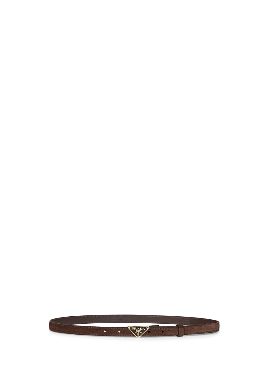Suede Belt Dark Brown Calf Leather
