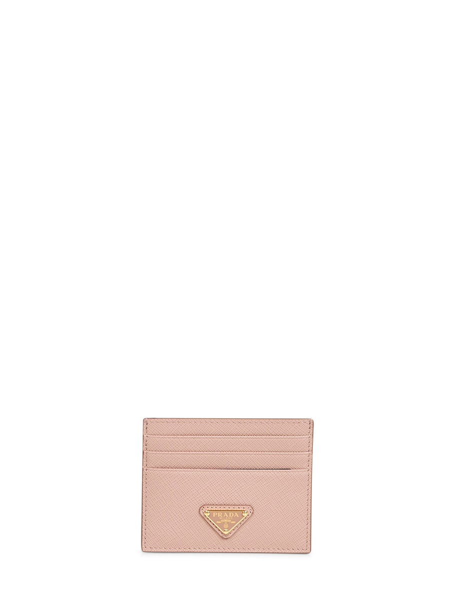 Card Holder Powder Pink Saffiano Leather Wallets & Purses