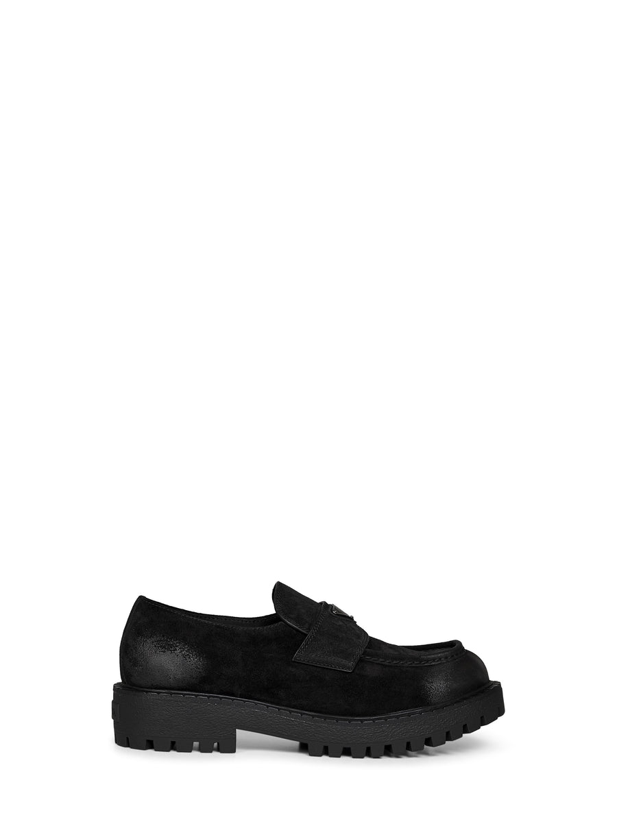 Loafers Vintage-Effect Nubuck Black