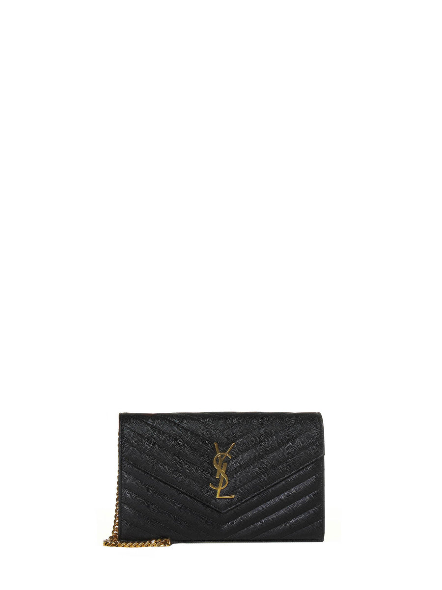 Chain Pouch Cassandre Black Calfskin Leather