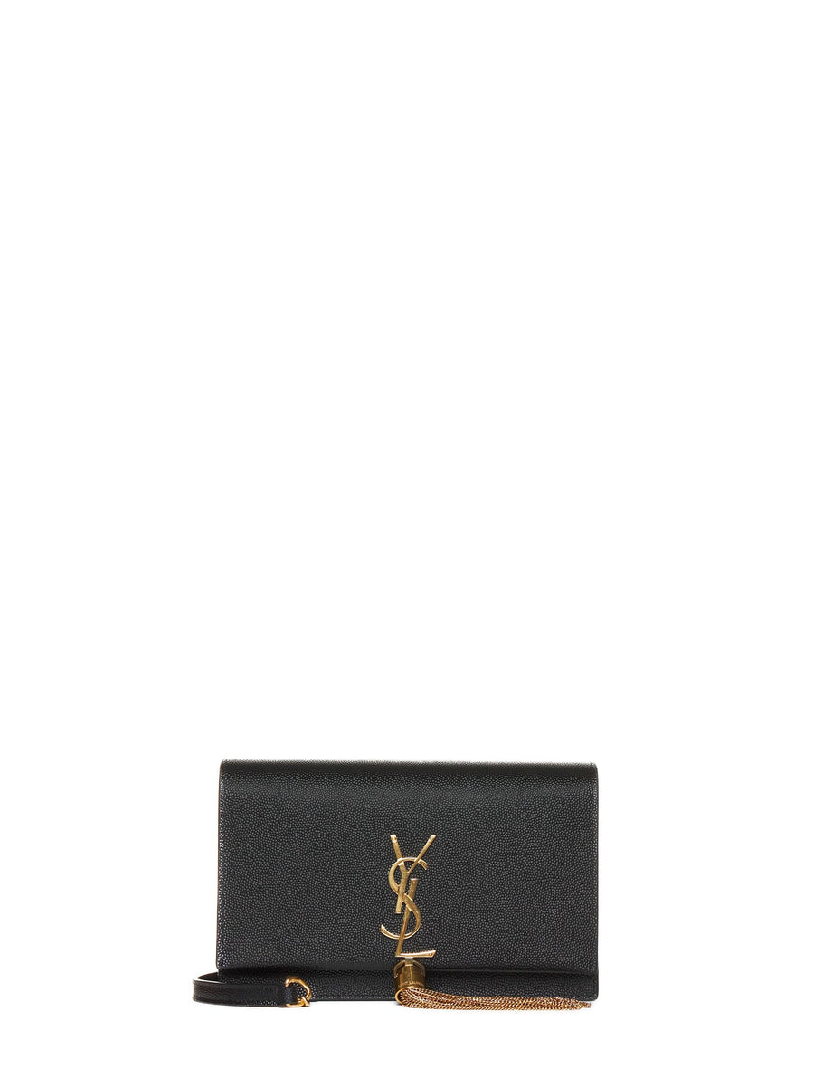 Wallet On Chain Kate Black Leather Calf Bag