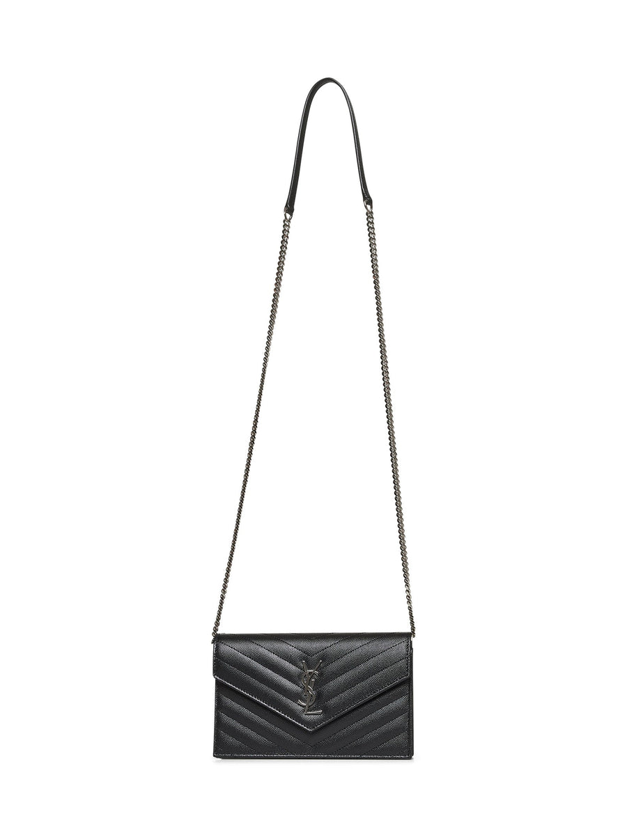 Envelope Chain Wallet Cassandre Black Calfskin Bag