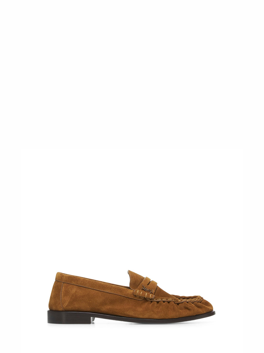 Suede Loafers Brown Calf Leather