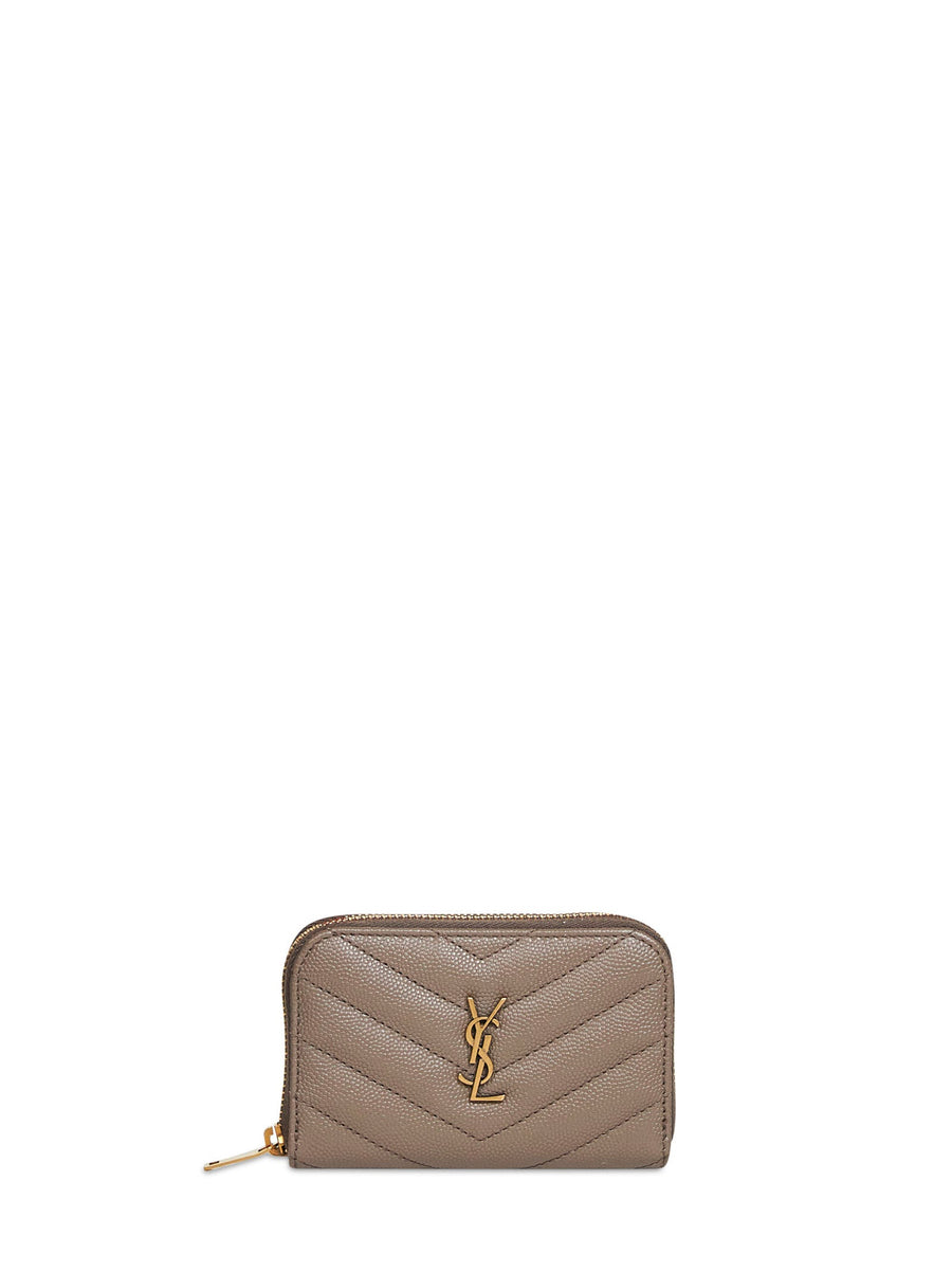 Zipped Change Purse Cassandre Light Taupe Mud Calfskin Wallets & Purses