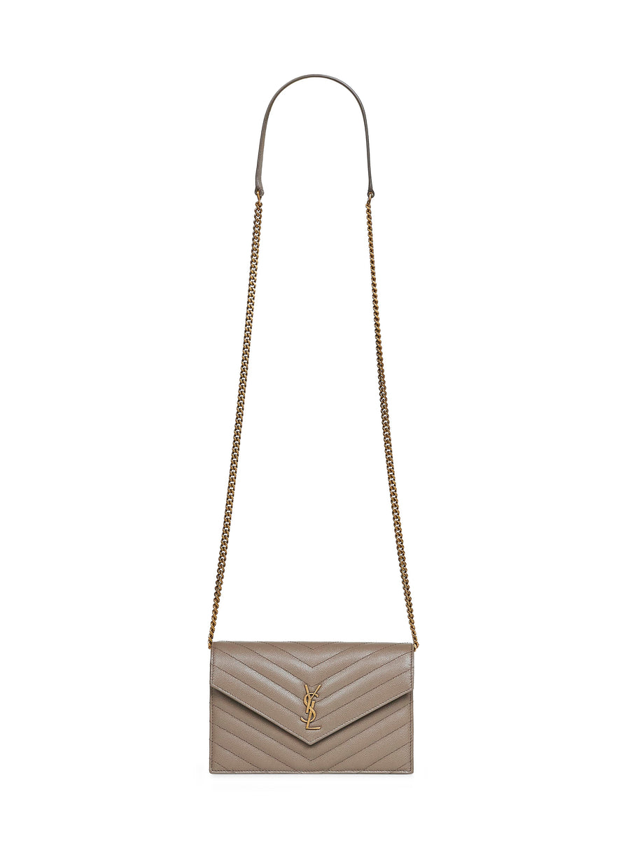 Chain Wallet Cassandre Envelope Calfskin Grey Bag