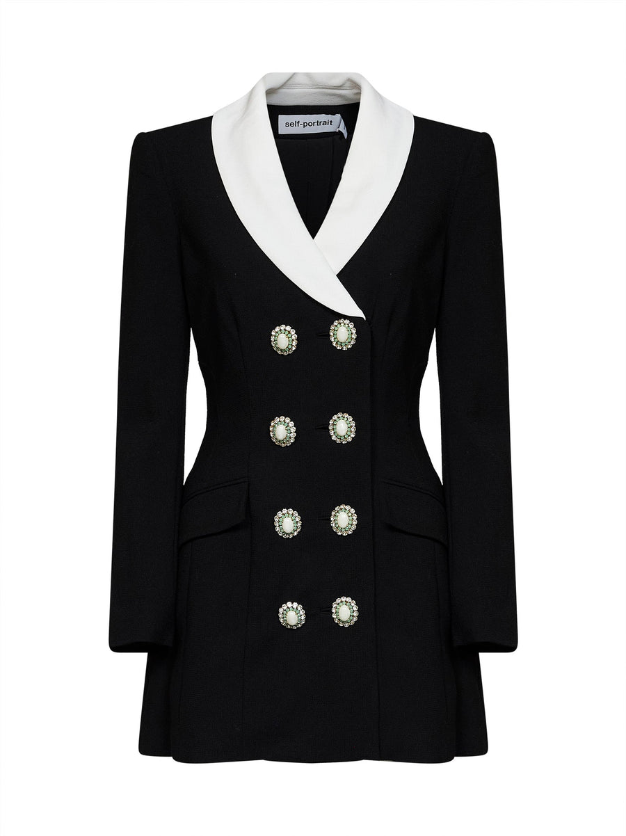 Tailored Blazer Mini Dress Black Wool