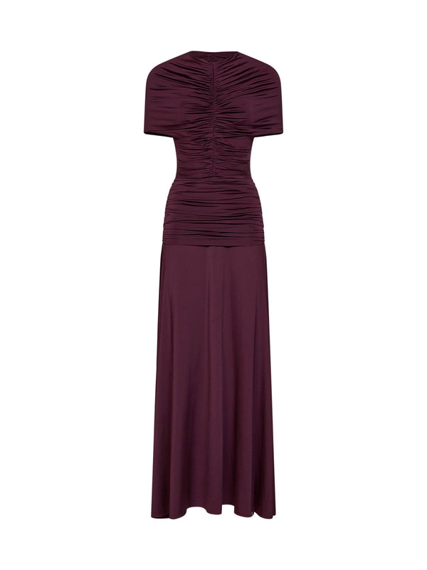 Maxi Dress Burgundy Jersey Viscose