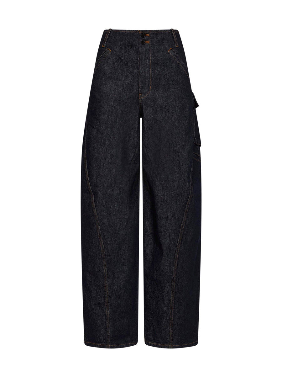 Jeans Indigo Denim Cargo Blue Cotton