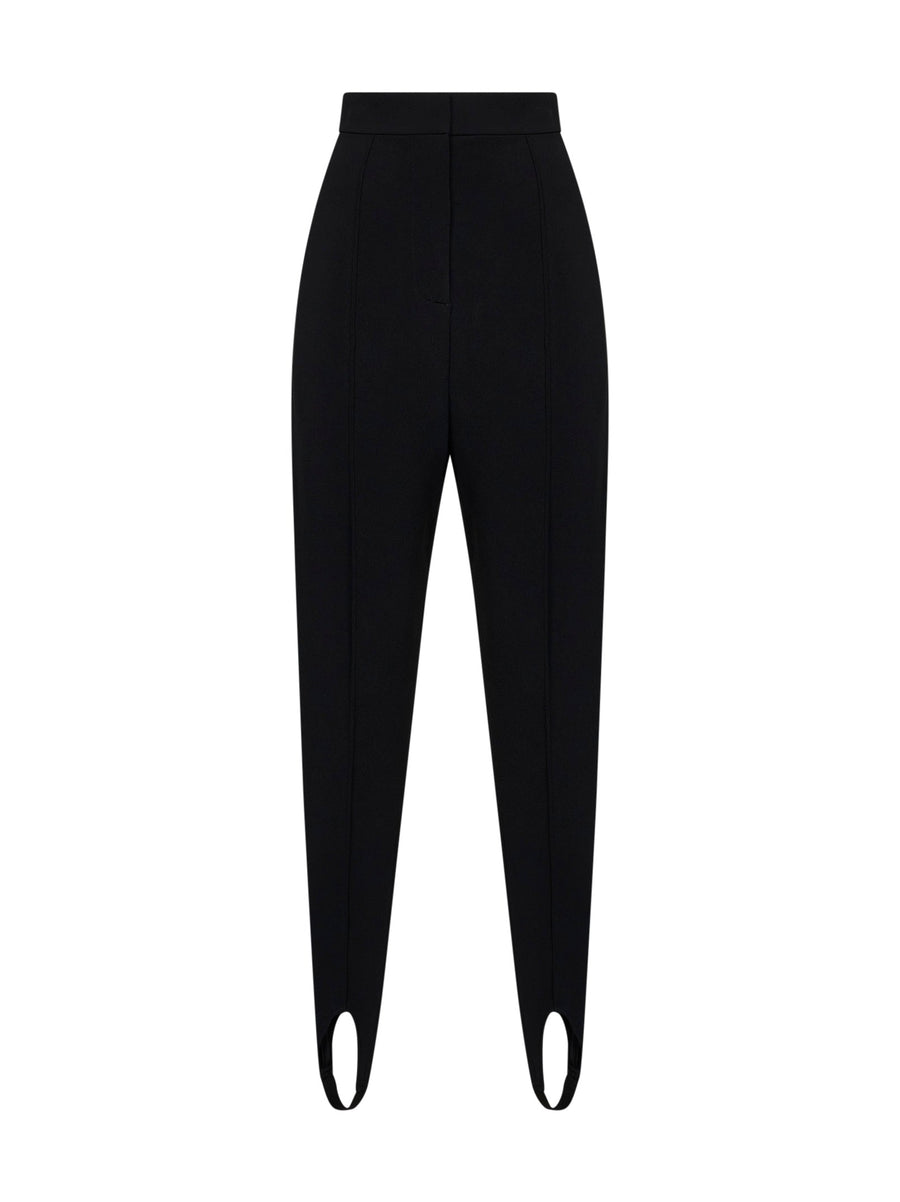 Trousers Stirrup Jersey Black Acetate Leggings