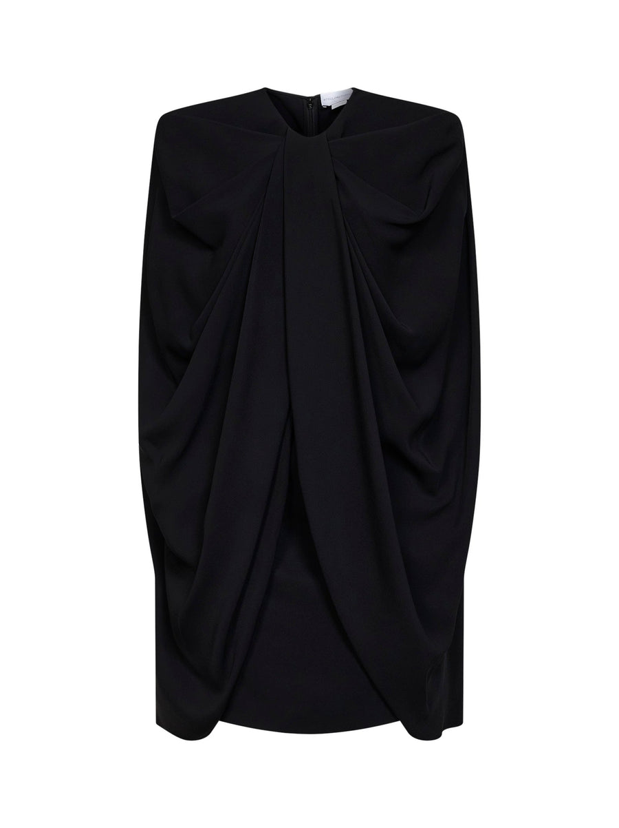 Mini Dress Cape-Style Viscose Black