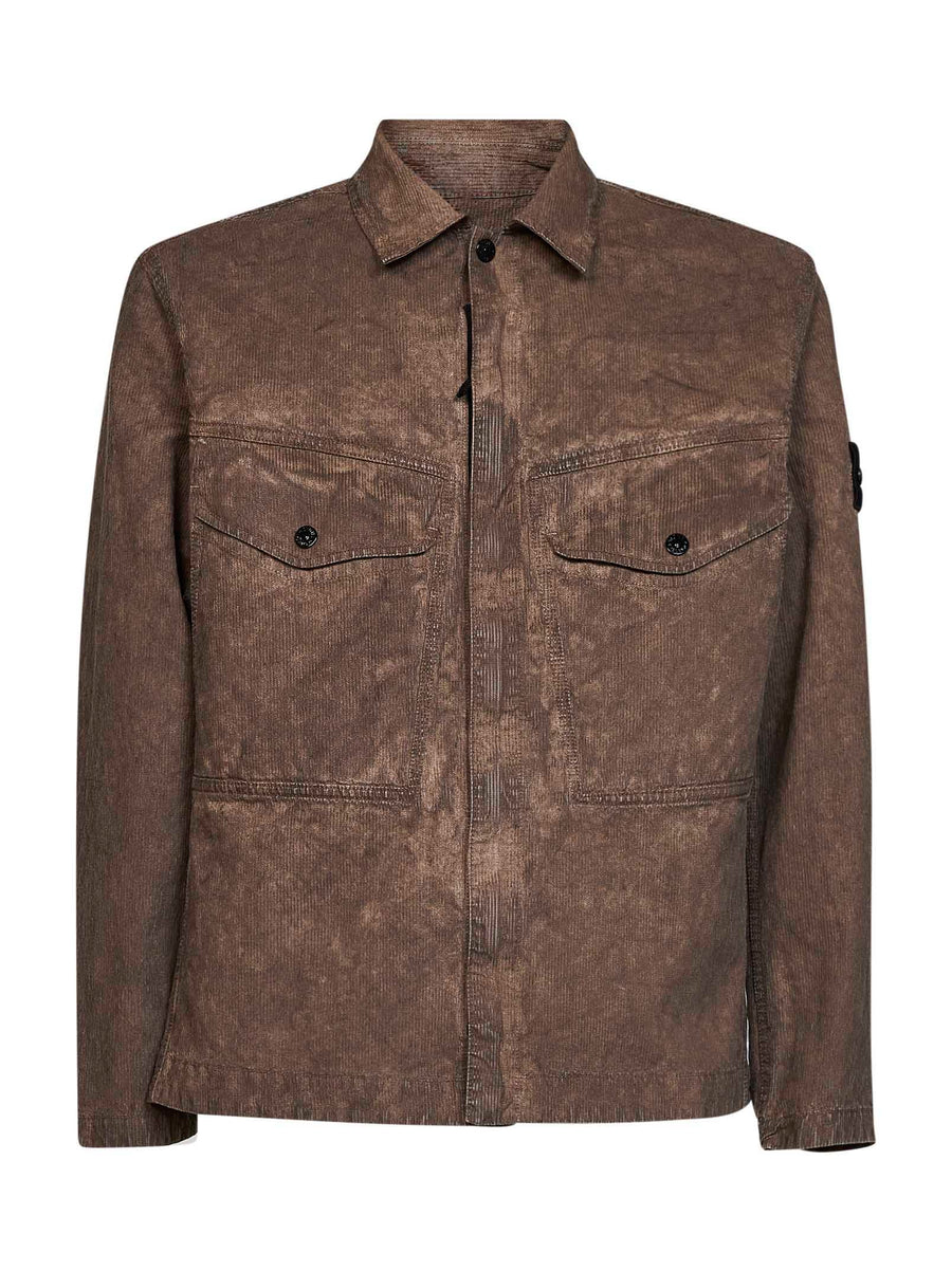 Corduroy Overshirt Brown Cotton Shirt