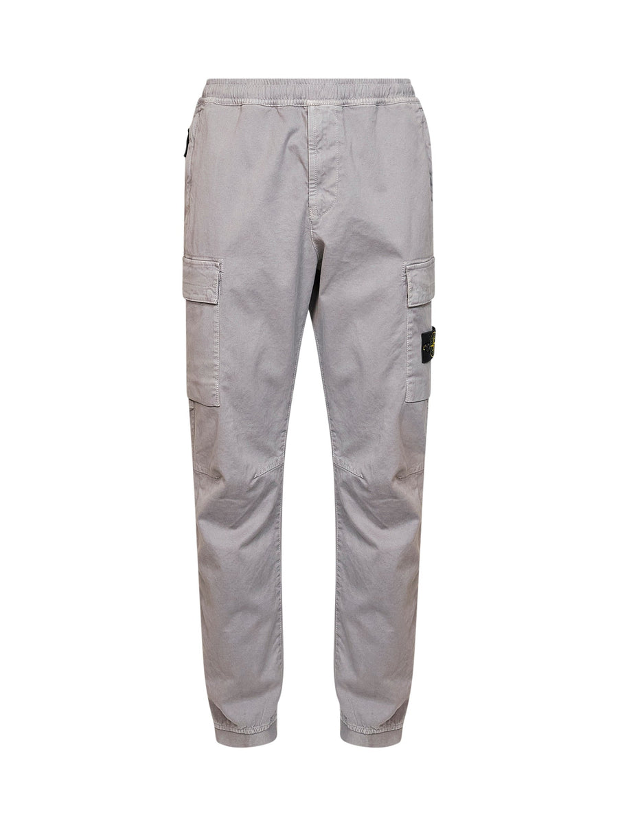 Cargo Trousers Grey Organic Stretch Twill Cotton