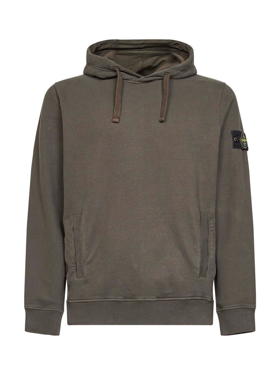 Hoodie Coal Grey Stretch Organic Cotton Brown Sweatshirts