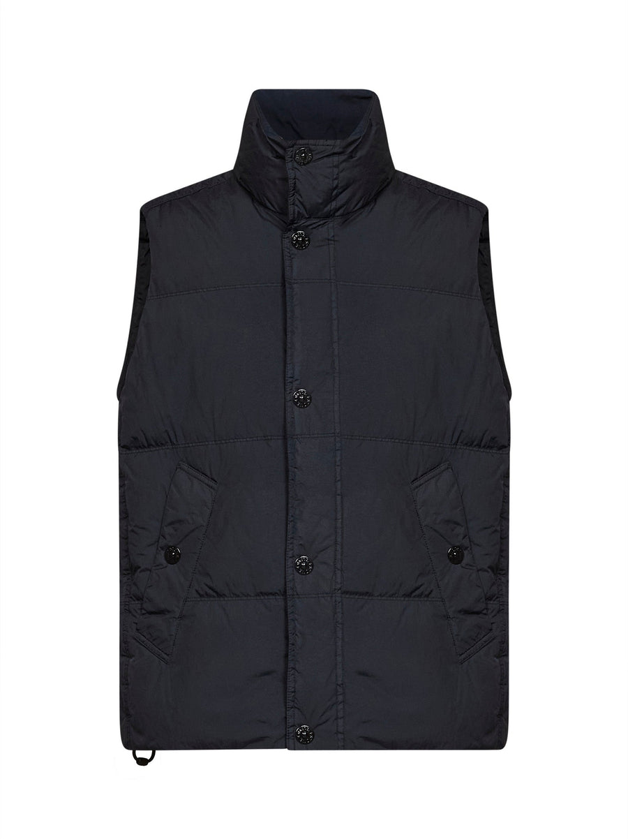 Padded Vest Blue Nylon Polyamide Bomber Jackets
