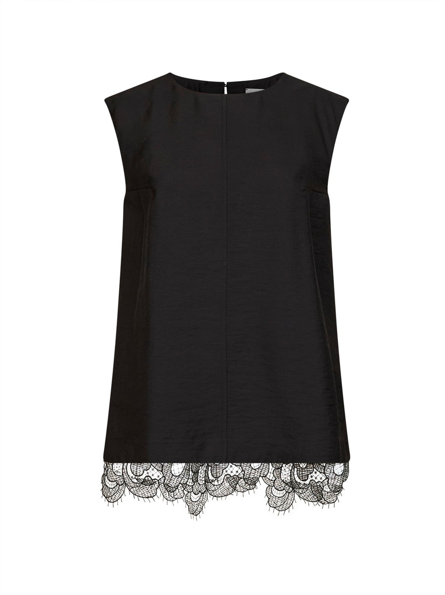 Sleeveless Top Linna Black Wool-Blend Virgin Wool Tops
