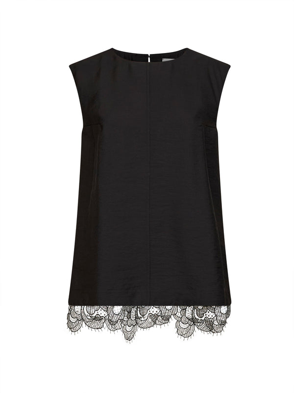 Sleeveless Top Linna Black Wool-Blend Virgin Wool Tops
