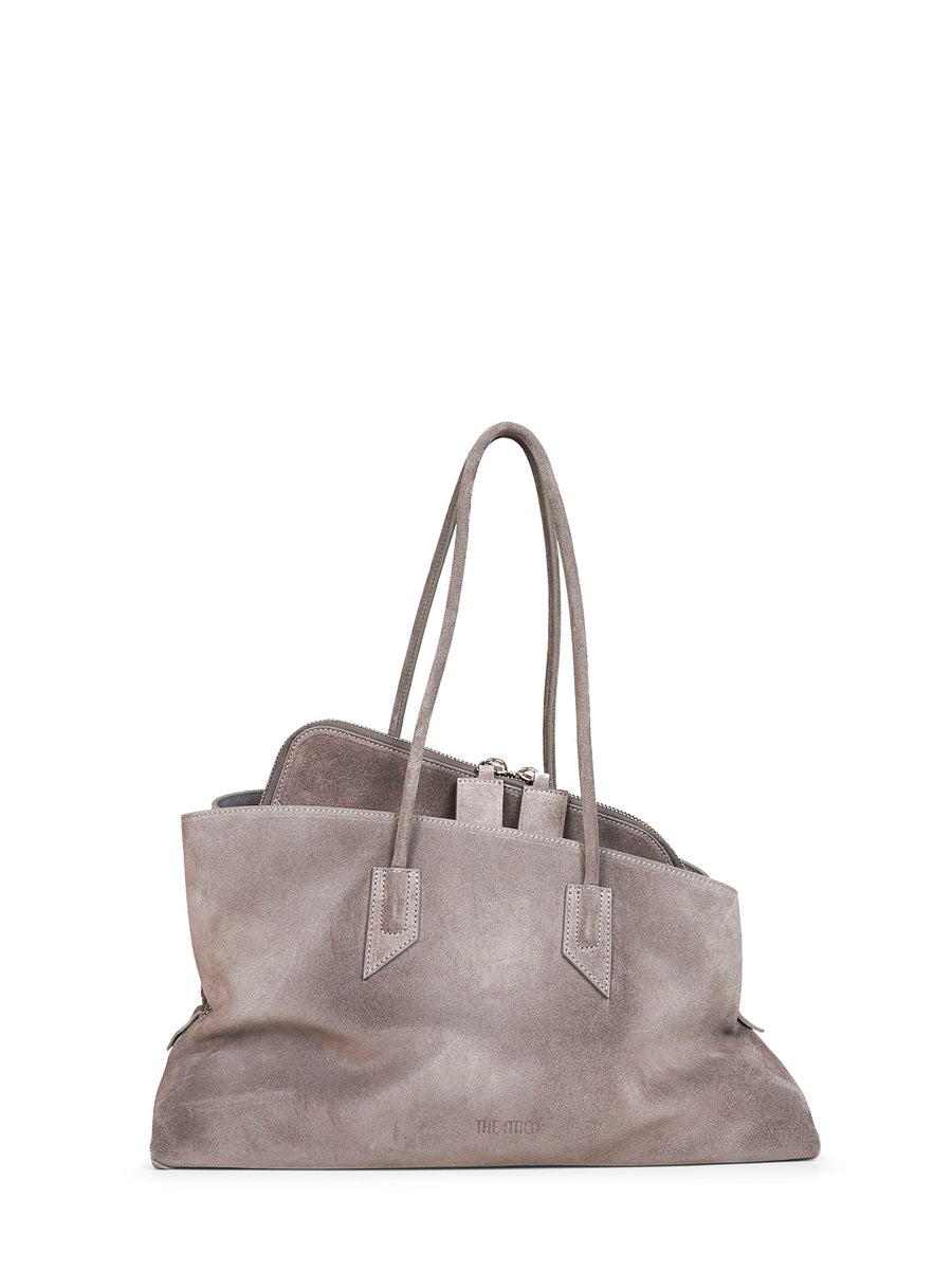 Top Handle Bag La Passeggiata Grey Calf Leather Handbags