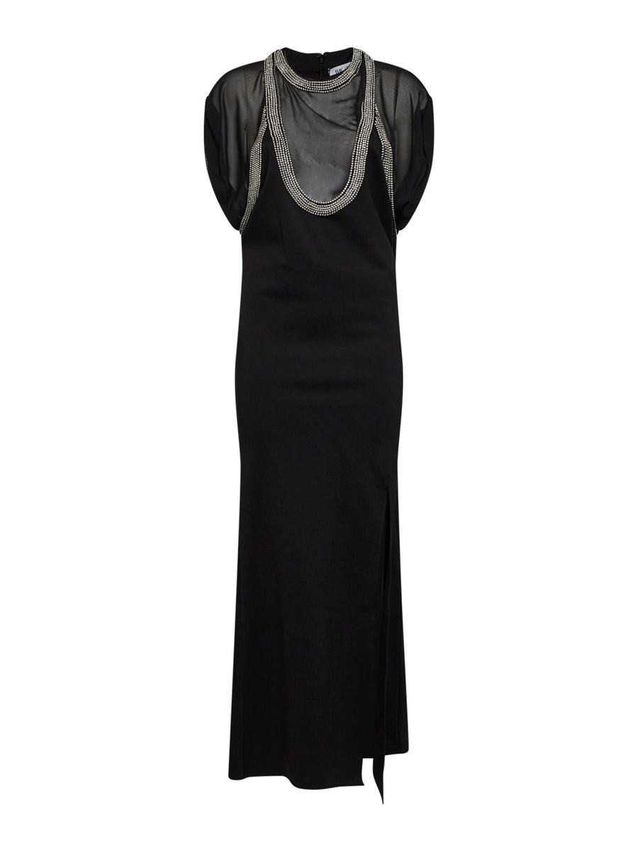 Maxi Dress Black Stretch Crepe Viscose